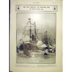    Navy Salute King Coronation Wyllie Ships Naval 1902