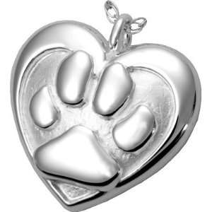  Double Heart Paw Print Pet Cremation Jewelry