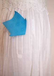 Edwardian Pleated Eyelet White Cotton Batiste Lace Graduation Tea Gown 