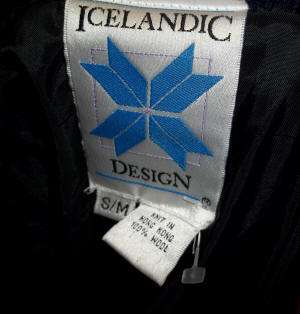 DESCRIPTION ICELANDIC DESIGN FLORAL SCROLL CARDIGAN SWEATER JACKET 