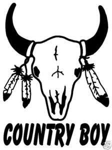 Country Boy Decal #2, Western Cowboy Truck Stickers 6  