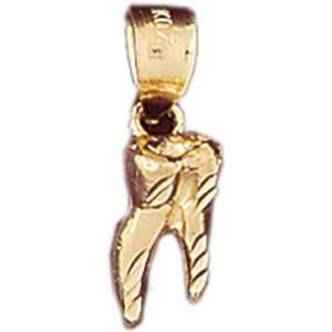  14kt Yellow Gold 3 D Tooth Pendant Jewelry