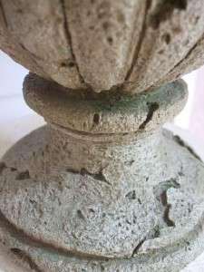 Moss Green Crackling Resin Pedestal Urn Vase Planter  