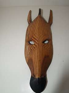 Hand Crafted Wood African Mask Zebra 15 Long B  