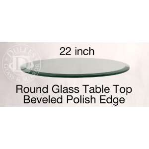 Glass Table Top 22 Round, 1/2 Thick, Beveled Edge, Annealed Glass