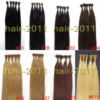 Straight Remy Pre Stick tipped Human Hair Extensions100s 3 size&8 