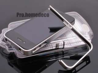 Silver Cross line Aluminum Metal Bumper Case for iPhone 4/4s Free 