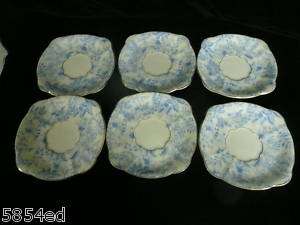 Saucers Vintage Blue Fern and Daisy Pattern R2 141062  