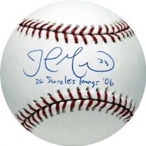   MLB Baseball with 26 Scoreless Innings Inscription