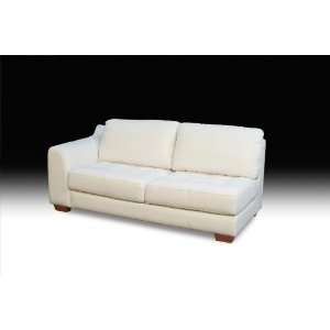 Zen Collection Left Facing One Armed All Leather Tufted Seat Sofa By 