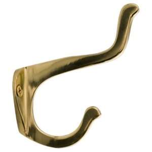  Schoolhouse Hook   Polished Brass