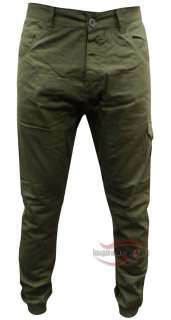 NEW MENS CUFFED CHINO JOGGER CARROT FIT COMBAT JEANS TROUSER SIZE W 30 