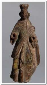 CHARMING ANCIENT WOODEN CARVED RELIGIOUS SANTOS FIGURE  