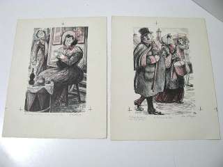   Lithograph Illustrations The Old Curiosity Shop Signed W Sharp 1950