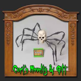 SET OF 3 SCARY SKULL SPIDERS Halloween Haunted Prop  