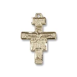  14K Gold San Damiano Crucifix Medal Jewelry