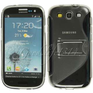   Back cover gel case with stand for Samsung Galaxy S3 i9300  