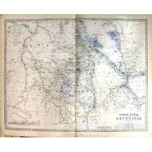   HABESH JOHNSTON ANTIQUE MAP 1883 ARABIA DANAKIL SAMARA