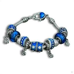  Bead   Bracelet with 13 Beads and dangels blue collection 