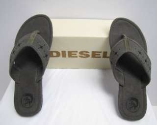 Diesel Shoes Samar Flip Flops Sandels Designer Night Olive Men New 