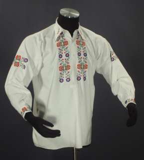    embroidered mans ethnic shirt Czech kroj folk art Moravia Bohemian