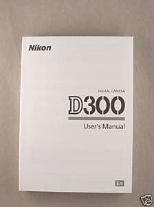 NIKON D300 Instruction Manual Guide ORIGINAL BOOK NEW  