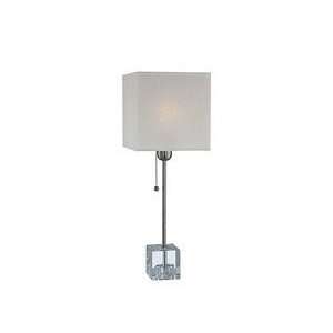 Lite Source Danya 1 Light Table Lamp, Polished Steel/Crystal Base With 
