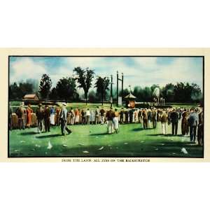  Print Saratoga Horse Race Spectators Lawn Suit Art Springs New York 