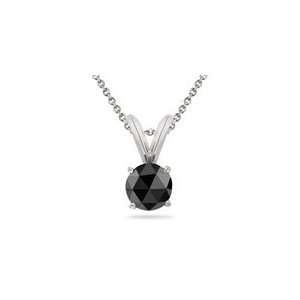   55) Cts Black Diamond Solitaire Pendant in 18K White Gold Jewelry