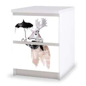    RainDeer Decal for IKEA Malm Dresser 2 Drawers