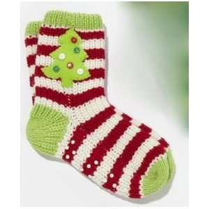  Twos Company Adult Slipper Socks Christmas Tree 