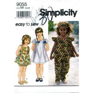  Simplicity 9055 Sewing Pattern Girls Pants Bloomers Dress 