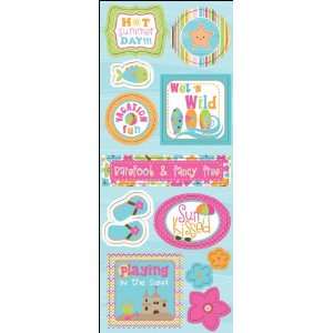   Waves Collection   Chipboard Stickers with Glossy Accents   Hot Summer