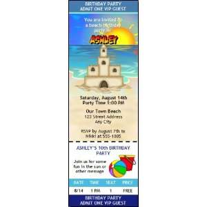  Sandcastle Beach Party Ticket Invitation Health 