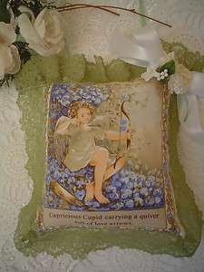 Victorian Cupid Blue Rose~Lace French lavender sachet  