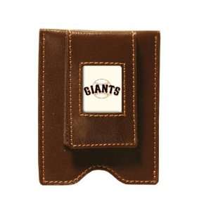  San Francisco Giants Brown Leather Money Clip & Card Case 