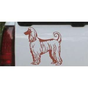 Afghan Hound Animals Car Window Wall Laptop Decal Sticker    Brown 8in 