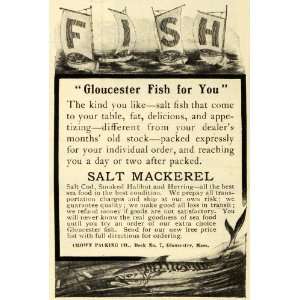  1905 Ad Fish Gloucester Salt Mackerel Crown Packing Cod 