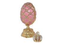 Swarovski Crystal Pink Russian Faberge Egg w/mini crown  