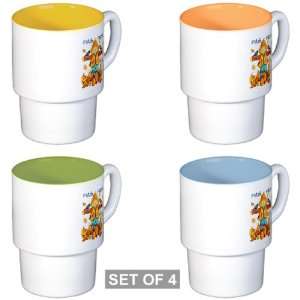  Stackable Coffee Mugs (4) Halloween Thanksgiving Scarecrow 
