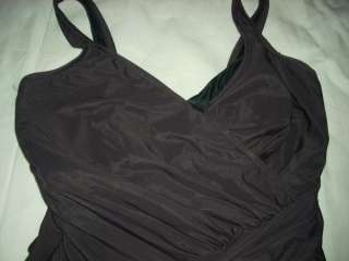   Womens 16DD Brown Ruched ruching swimsuit one piece Excellent used