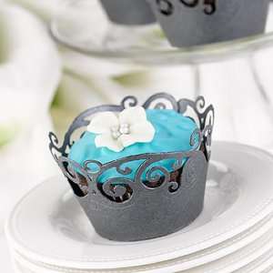  Black Swirl Decorative Cupcake Wraps 