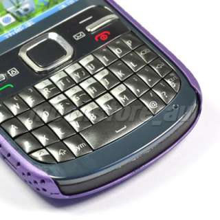 HARD RUBBER CASE COVER POUCH FILM FOR NOKIA C3 PURPLE  