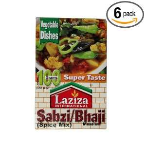 Laziza Sabzi Bhujia (vegetable) Masala, 100 Gram Boxes (Pack of 6)