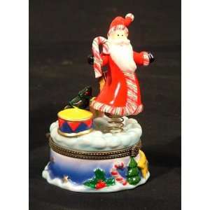  Santa Claus St. Nick Candy Cane Trinket Box phb
