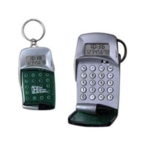 Calculator with clock key ring and transparent flip top 