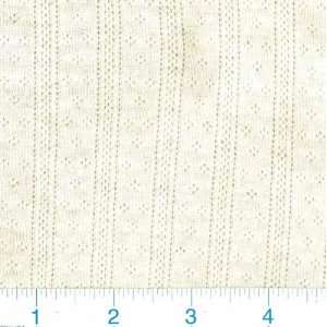  64 Wide Pointelle Knit Ivory Stripe Fabric By The Yard 