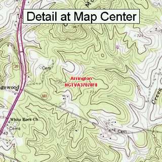   Topographic Quadrangle Map   Arrington, Virginia (Folded/Waterproof
