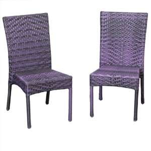  Jayden Kids Purple Wicker Chair 2pk Furniture & Decor