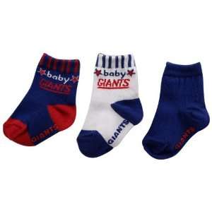  New York Giants 3 Pack Infant Bootie Socks Sports 